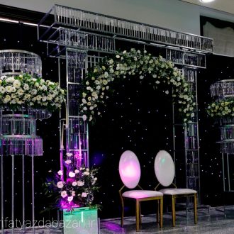 جایگاه اماده اجاره برای مراسم عقد و عروسی با دکوراسیون کریستال